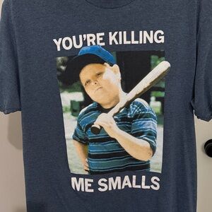 Blue Graphic Tee with 'You're Killing Me Smalls' Print